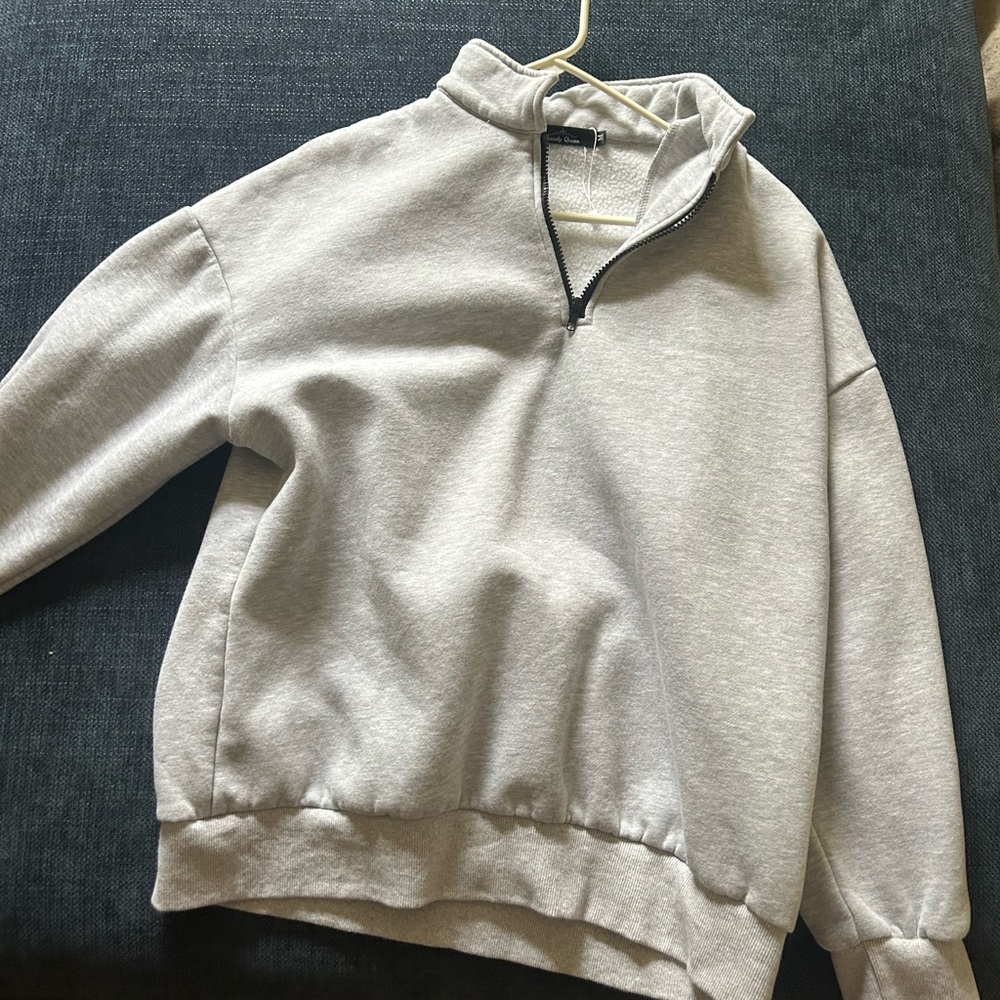 Women’s Gray Half-Zip Sweater